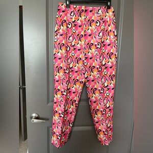 ZARA Vibrant Pink Patterned Pants size Large new with tags
